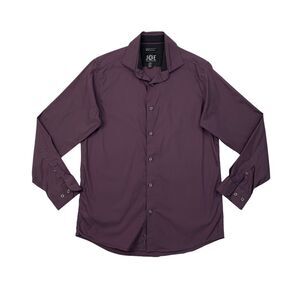 Joseph Abboud Shirt Mens 15.5 Slim Fit Hibiscus Purple Stretch Long Sleeve Dress